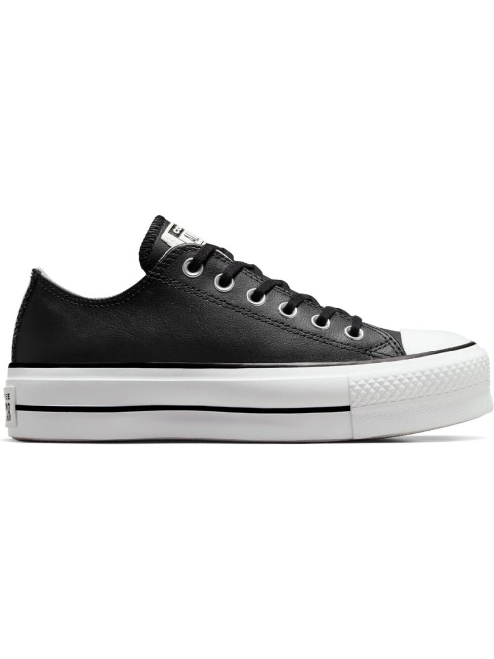 Stylish Low Top Platform Leather Sneakers - Classic Casual Footwear for Everyday